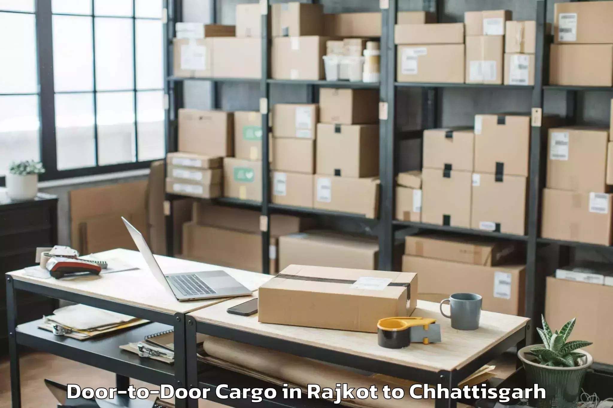 Easy Rajkot to Bishrampur Door To Door Cargo Booking